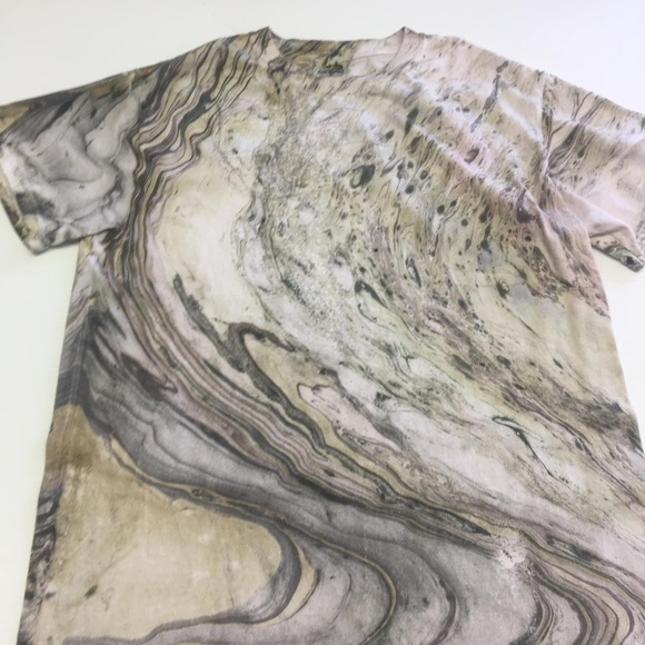 Gildan Tops - Marble T Shirt Graphic Art Tee Multicolor Heavy S